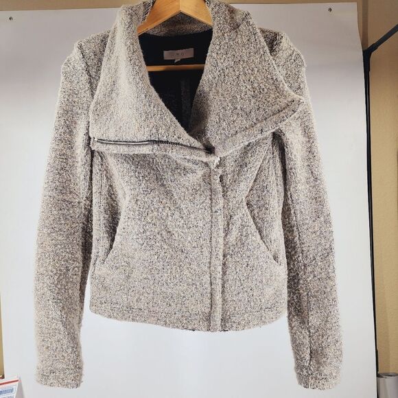 Iro Bessie Melange Zip Front Knit Jacket 36 2 S - Picture 4 of 9